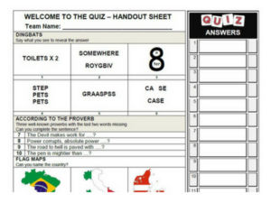 Ready Made Pub Quiz Handout