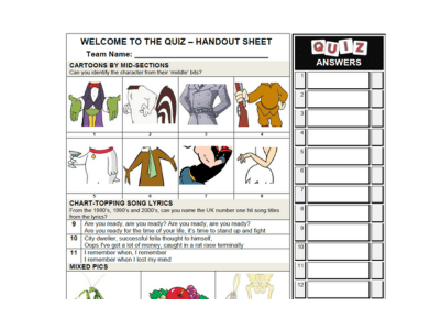 Pub Quiz Handout